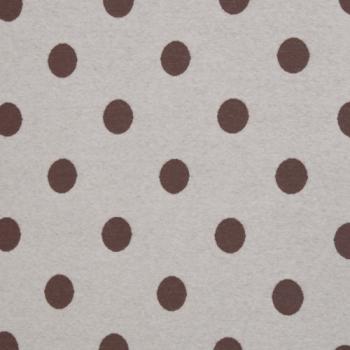 Jacquard-Jersey Ottoman Emily mit braunen Punkten auf Naturweiß